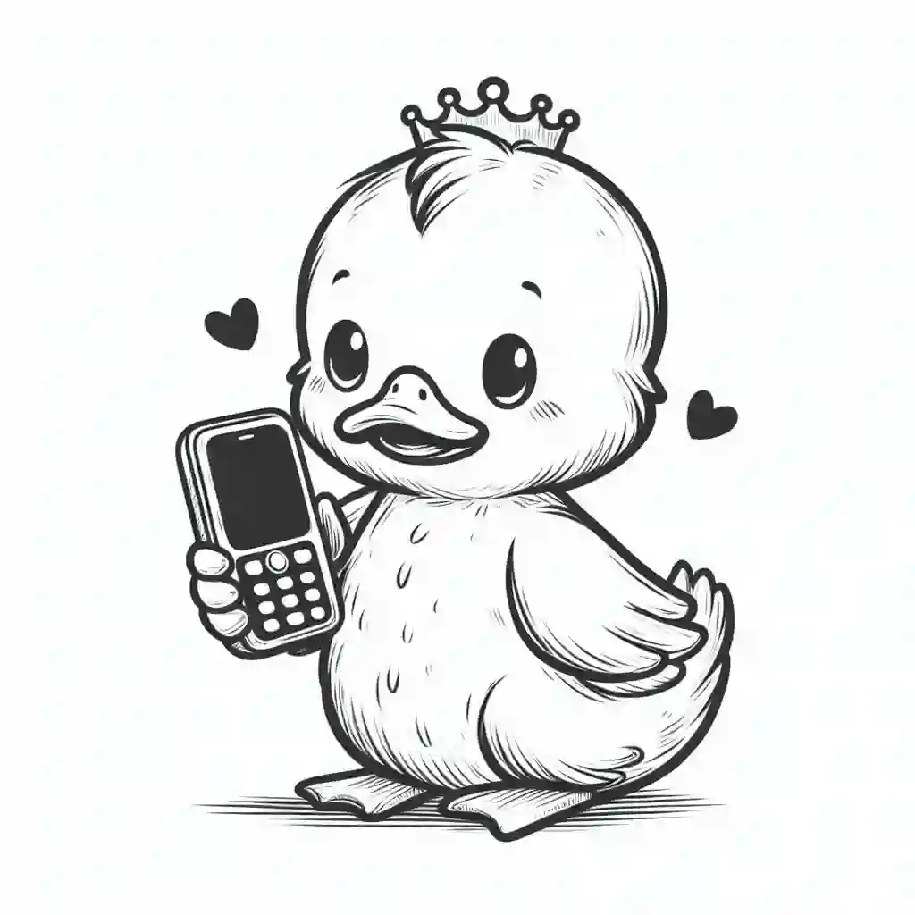 Cute-Duckling with-Phone