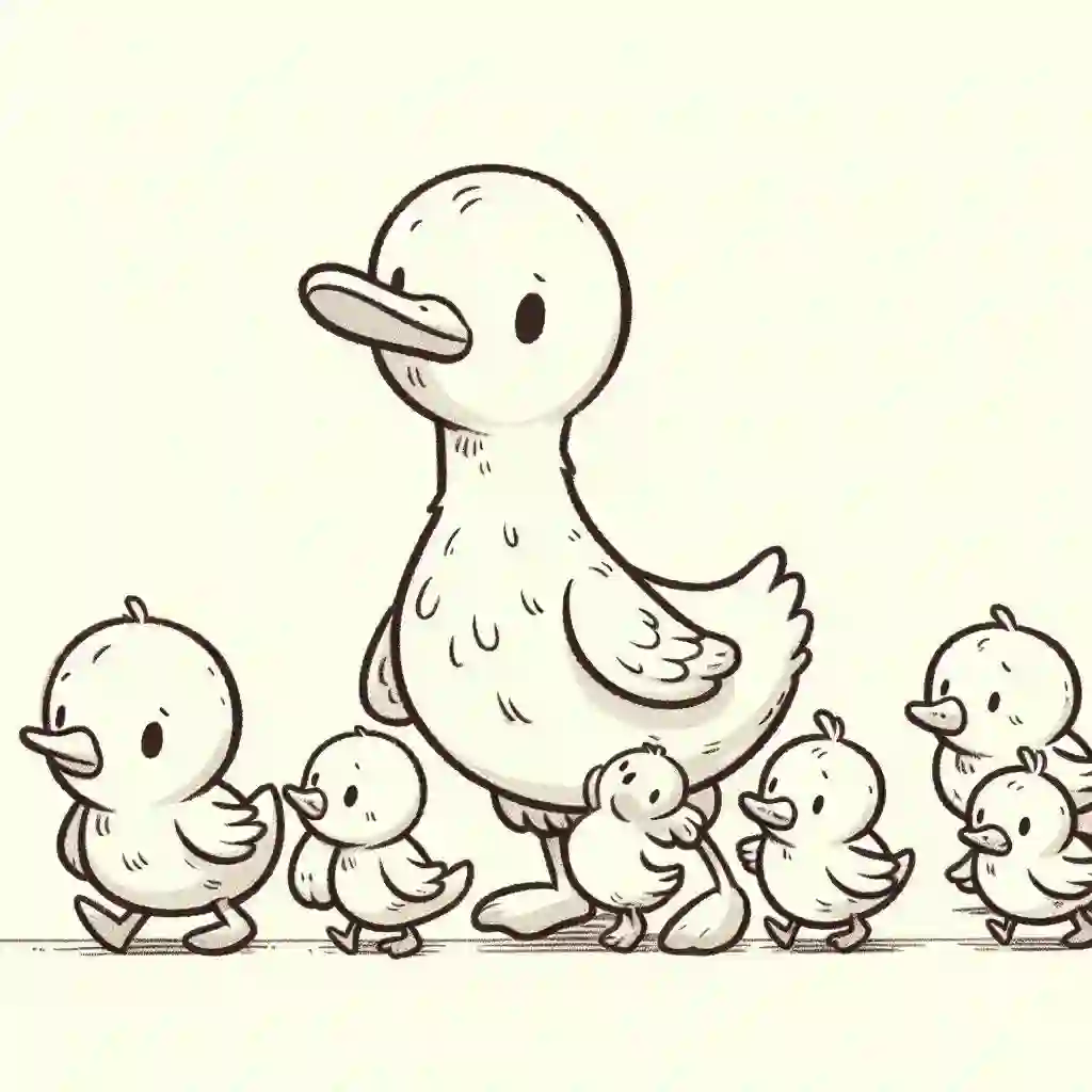 Duck-Family-in-A-Row