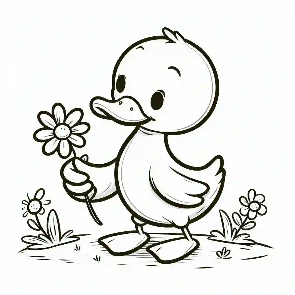 Duck-Holding-a-Flower