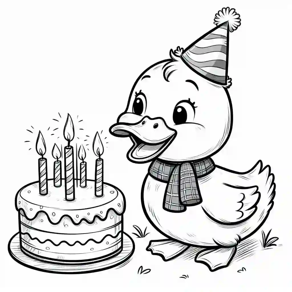 Duck-with-Birthday-Cake