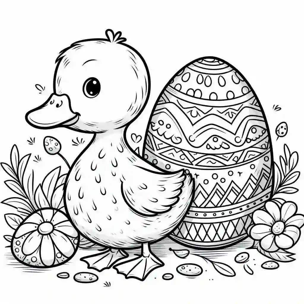 Duck-with-Painted Easter-Egg