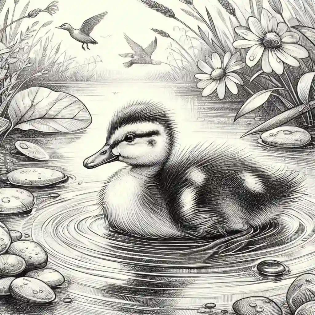 Duckling-in-Pond