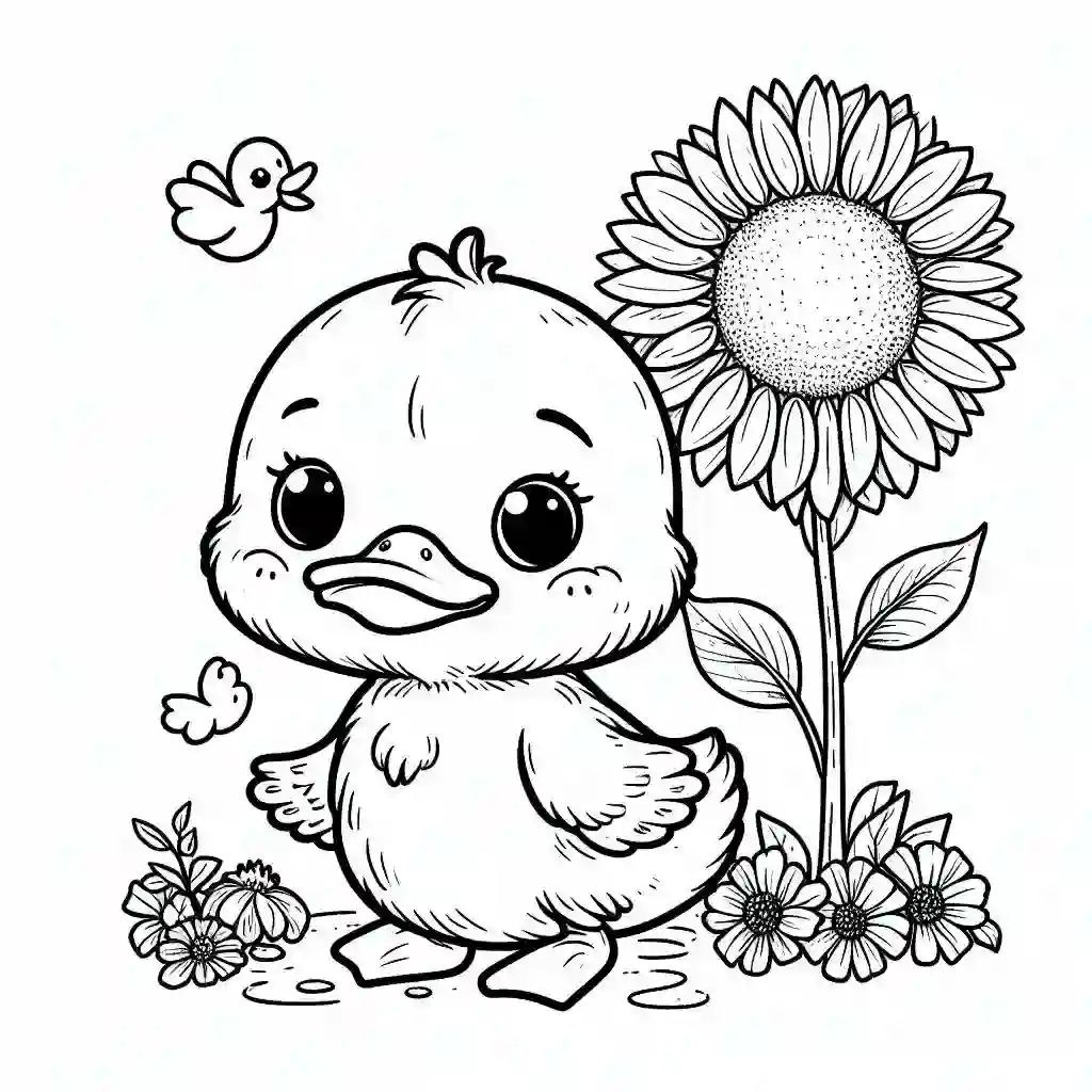 Duckling-with-Sunflower